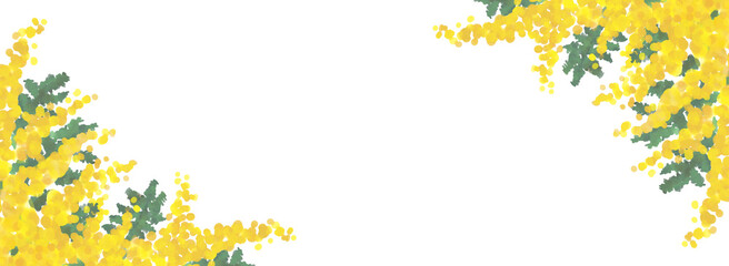 水彩タッチのミモザ　バナーテンプレート