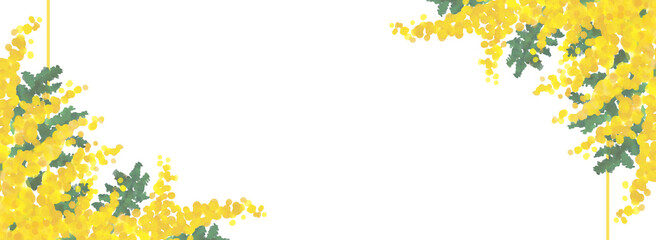 水彩タッチのミモザ　バナーテンプレート