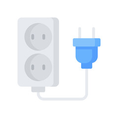 Extension Cord Icon, Flat style icon vector illustration, Suitable for website, mobile app, print, presentation, infographic and any other project.