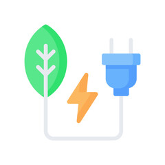 Green Energy Icon, Flat style icon vector illustration, Suitable for website, mobile app, print, presentation, infographic and any other project.