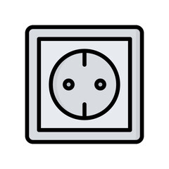 Socket Icon, Filled Line style icon vector illustration, Suitable for website, mobile app, print, presentation, infographic and any other project.