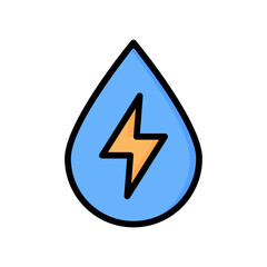 Hydro Energy Icon, Filled Line style icon vector illustration, Suitable for website, mobile app, print, presentation, infographic and any other project.