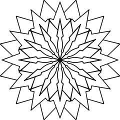 Black and white mandala design, meditation, yoga, icon, vector, illustration, coloring page 