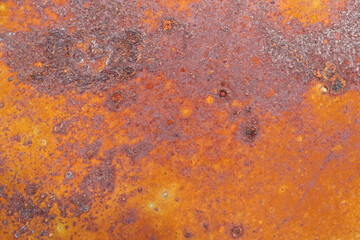 Red rust on the old metal surface