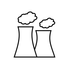 nuclear power plant icon, factory vector, smoke illustration