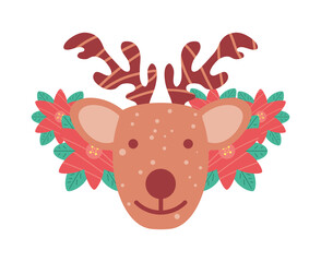 christmas reindeer and flower