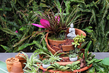 decoration of broken pots