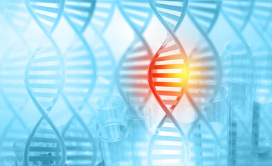 Dna structure. Medical Research. Molecular Analysis on scientific background