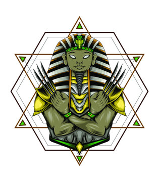 Vector Fir'aun with sacred symbol