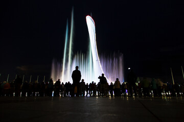 musical fountain at night