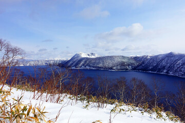 Lake Mashu in winter, Hokkaido, Japan