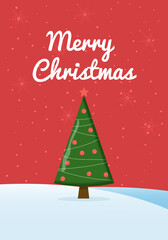 New Year 2022 card. Winter card design illustration for greetings, invitation, flyer, brochur. Christmas tree