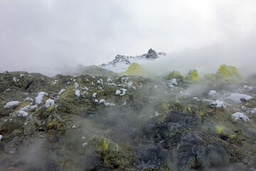 Atusa-nupuri, sulfur mountain,  Ioyma in Hokkaido, Japan
