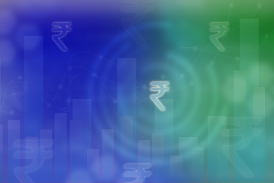 2d illustration rupee indian money rupay business background

