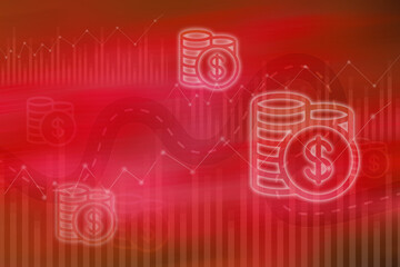 2d rendering dollar business graph background
