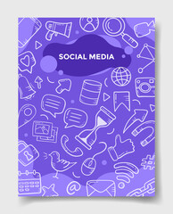 social media concept with doodle style for template of banners, flyer, books, and magazine cover