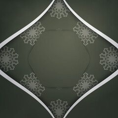 Dark green card with Indian white pattern for your brand.