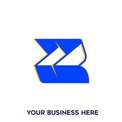 ZZ monogram logo.Letter z typographic icon.Lettering sign isolated on white background.Alphabet initials.Modern, design, geometric, minimalist, web, tech style.Blue neon color.