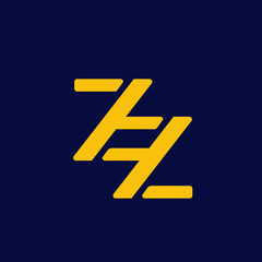 ZZ monogram logo.Letter z typographic icon.Lettering sign isolated on dark background.Alphabet initials.Modern, design, geometric, minimalist, web, tech style.	