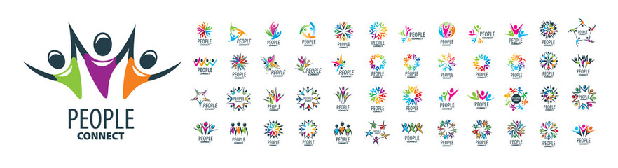 A set of vector logos of People on a white background