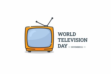 Illustration vector graphic of World Television Day. The illustration is Suitable for banners, flyers, stickers, Card, etc.