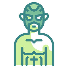 wrestler blue line icon