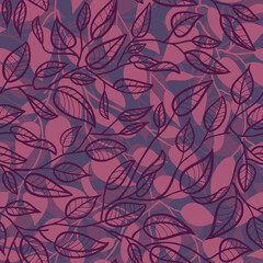 Minimalist Leaf Line Art Illustration as a Seamless Surface Pattern Design
