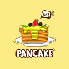 Colorful Hand Drawn Pancake Illustration