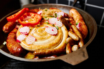 village dinner with folk dishes