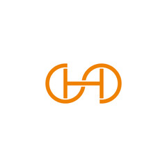 letter h infinity geometric lines art simple logo vector