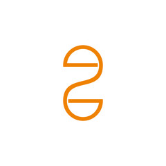 number two simple geometric linear logo vector