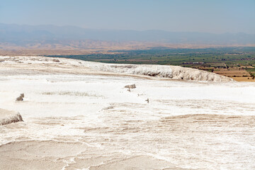 Pamukkale Natural Park, Turkey - carbonate mineral left by the flow of water from a mineral spring
