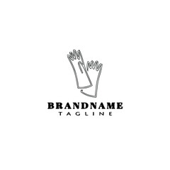 glove logo cartoon design icon black isolated vector illustration