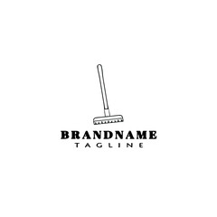 mop logo cartoon design icon black isolated vector illustration