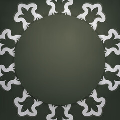 Postcard in dark green color with a Greek white pattern for your congratulations.