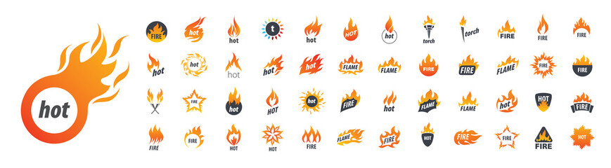 A set of vector logos Fire on a white background - 468906528