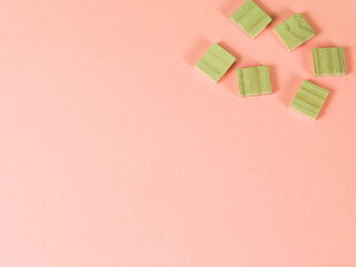 Cube wooden with pastel background