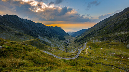 The transfaragasan road in the carpathian of romania