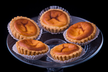 Homemade cakes and pies with different creams