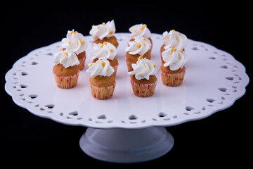 Homemade cakes and pies with different creams