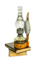  Vintage oil lamp on a white background