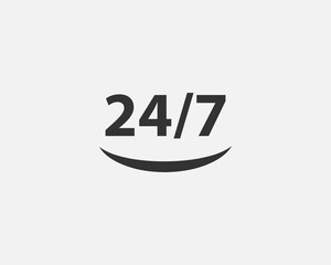 24 Hours a day service icon symbol vector