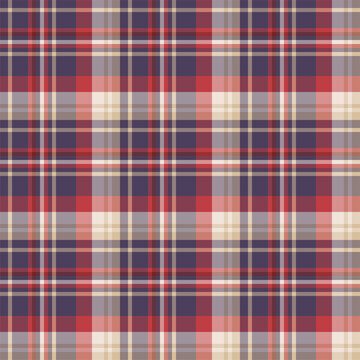 Plaid seamless pattern. Vector background of textile ornament. Flat fabric design.