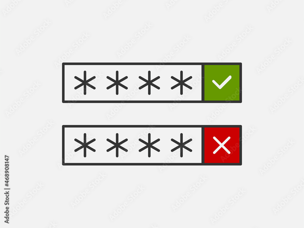 Poster show password icon. stars in block no visible and safe from watch vector symbol.