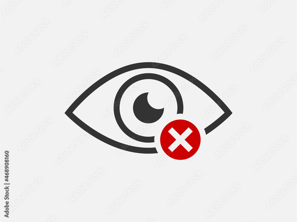 Poster Show password icon, eye symbol. Vector vision hide from watch icon. Secret view web design element.