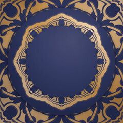 Visiting business card in dark blue color with luxurious gold pattern for your business.