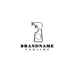 sprayer bottle logo cartoon icon design template black vector illustration
