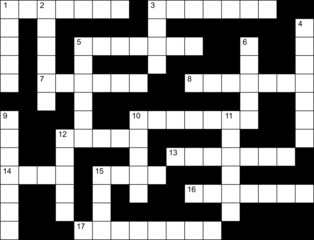 Simple crossword puzzle. Empty grid. Black and white vector illustration.