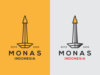 Vector Design of Monas Indonesia Logo Template