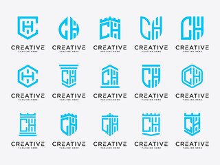Template Set initial letters of the CH logo icon. 